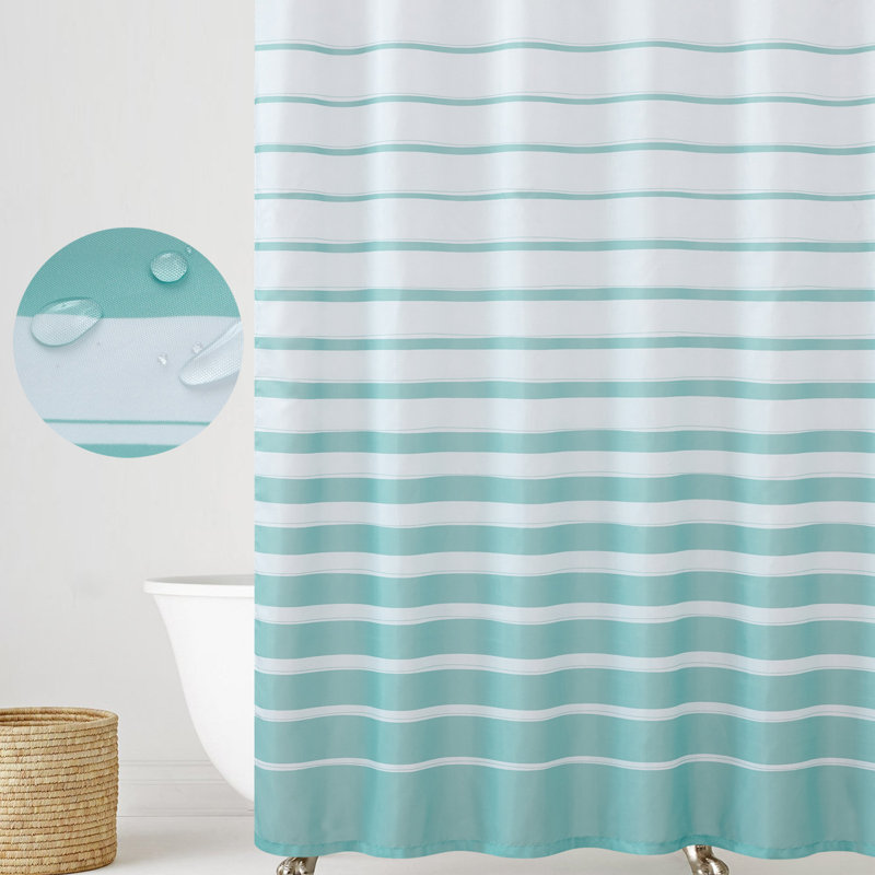 Rideau de douche imperméable Modern, Bleu océan