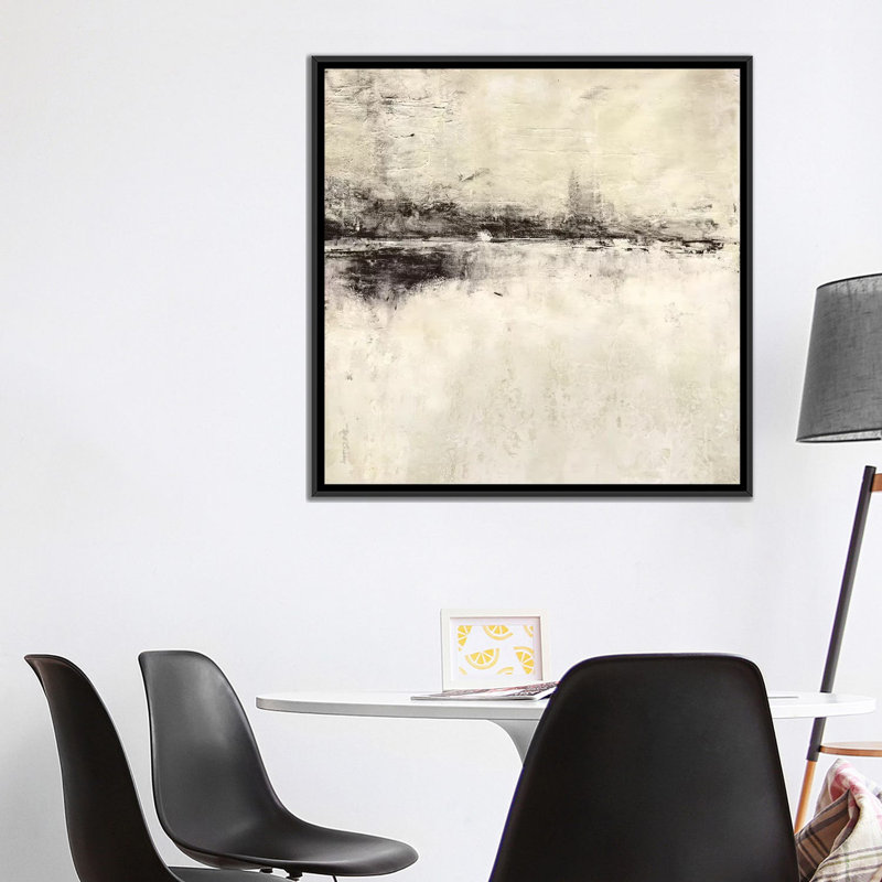 «Reflection in Ebony Square», reproduction sur toile, H 18 po x l 18 po x P 1,5 po, Toile avec cadre noir, Pas de tapis