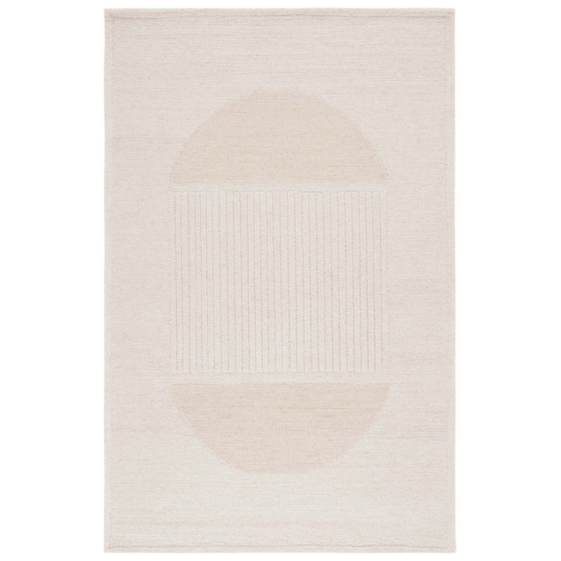 Anvit Rodeo Drive Hand Tufted Wool/Cotton Abstract Rug in Ivory/Beige, Rectangle 4' x 6'