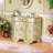 European style half-circle painted accent cabinet