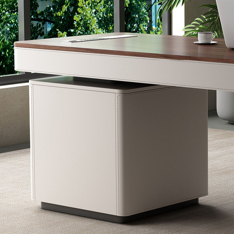Bureau moderne noyer clair et luxueux, H 29,5 po x l 63 po x P 27,6 po