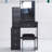 29.2" Small Space Left Bedside Cabinet Vanity Table + Cushioned Stool,Extra Large Right Sliding Mirror,Multi Layer High Capacity Storage,Practical Fashionable Dresser,Suitable For Small Space-567342009