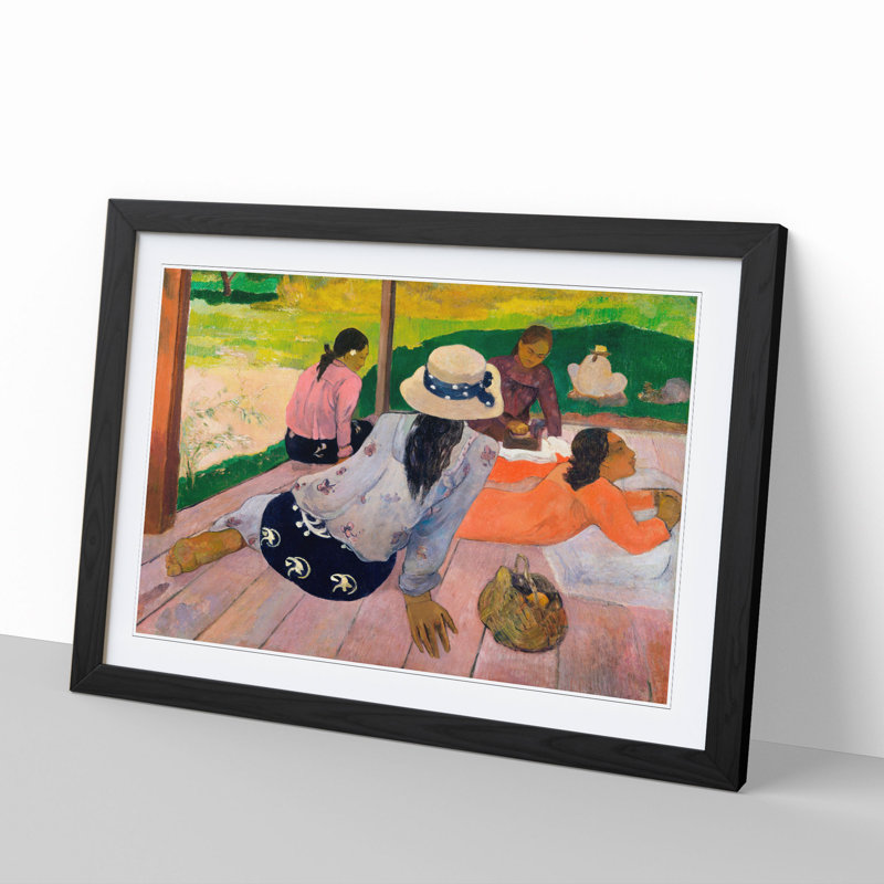 The Siesta by Paul Gauguin - Framed Print, 36cm H x 48cm W x 2cm D, Black Framed