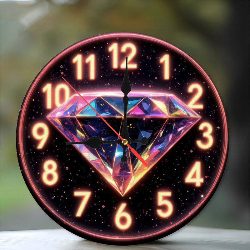 Cadran de diamant avec chiffres lumineux