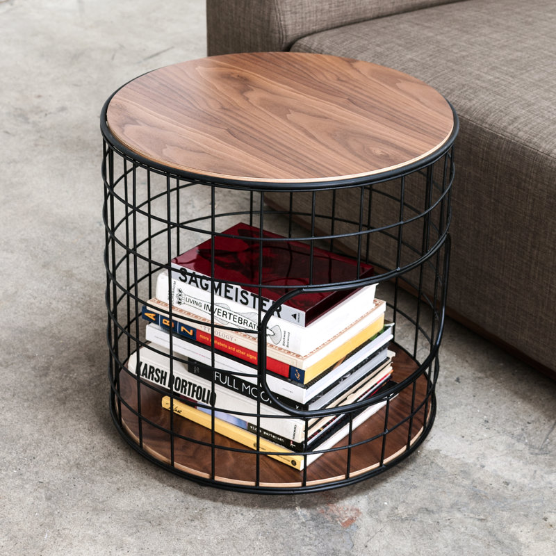 Wireframe End Table, Walnut