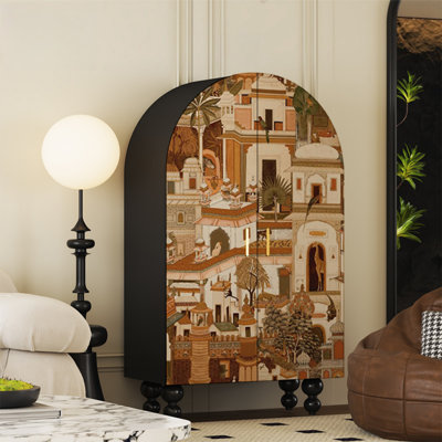 Armoire arquée avec tablettes et portes