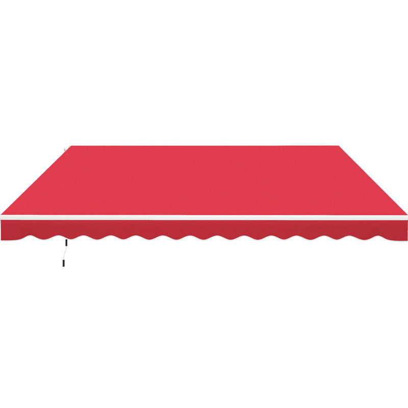 Auvent rouge vin rétractable avec cadre en aluminium massif et résistance 12 pi x 10 pi pour patio. Manivelle manuelle. Cadre 280g / m², cadre. Terrasse, balcon, cour. Réglable. Réduit la chaleur. Couleur
