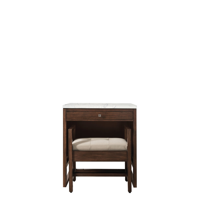 Athens 30" Single Bathroom Vanity, Glossy White/Carrara White