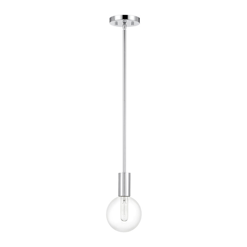 Lakwan 1 - Light Single Globe Pendant in Chrome, Chrome