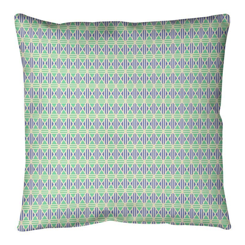 Coussin de sol Katelyn Elizabeth, 28 po x 28 po, Vert / bleu