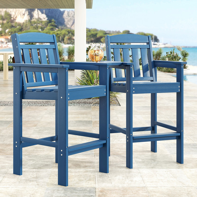 Ensemble de chaises hautes durables Adirondack, tabourets de bar en bois Hdpe pour patio