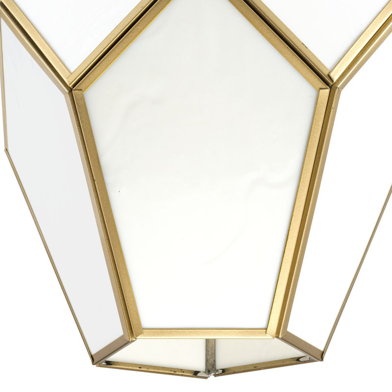 Luminaire suspendu 1 lumière Jamaka, H 13 po x l 9 po x P 9 po, Doré vieilli