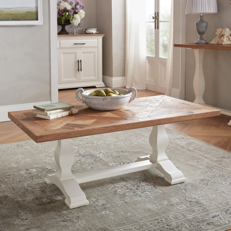 Abdulkadir Frame Coffee Table, Rustic Oak/Ivory
