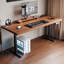 Bureau debout rectangulaire en bois massif clair noyer clair-927954133