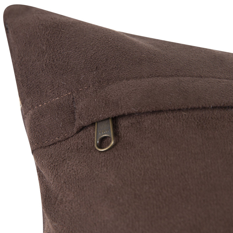 Genuine Leather Patchwork Pillow - Handmade With Feather Down