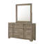 Ensemble de chambre à coucher grand lit 6 pièces avec commode, miroir, commode et 2 tables de chevet-881197583