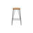 Meggin Millard Backless Leather Upholstered Bar Pub Stool with Footrest â€“ Lightweight Powder-Coated Metal Frame, Easy Assembly-1290394490-1290394489
