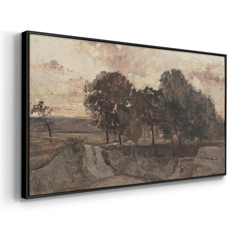 Paysage, série CCDVVI, tendue sur toile tendue avec châssis, prête à être accrochée, H 17 po x l 33 po, Noir