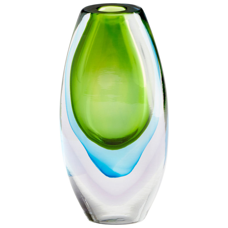 Canica Glass Table Vase, 10" H x 5" W x 3.5" D