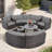 7 Peson Half-moon Patio Furniture Set w/ Coffee Table，9-Piece Wicker Sectional Seating Group w/ Cushions-1616310028-1616310024