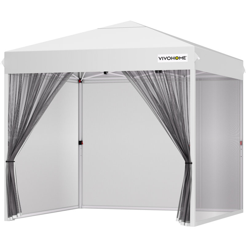 Tente d'extérieur escamotable en acier avec moustiquaire, 8 pi X P 8 pi, Beige