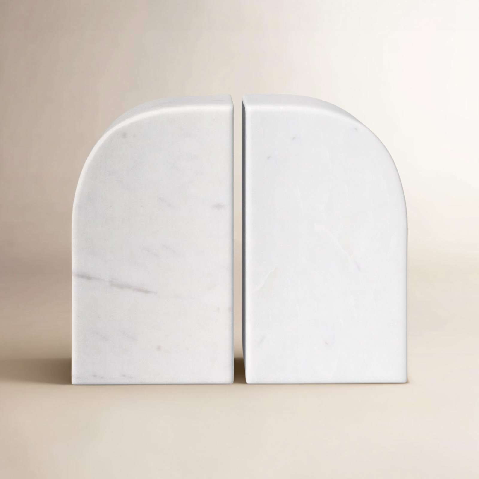 Matheson Marble Bookends, White