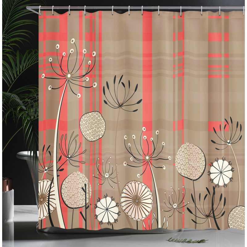Shower Curtain with Hooks Included, 70"H x 69"W