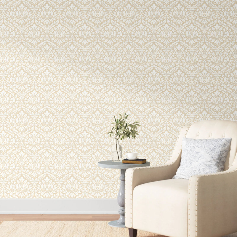 Rouleau de papier peint L 32,7 pi x l 20,5 po Chavis, Beige / gris