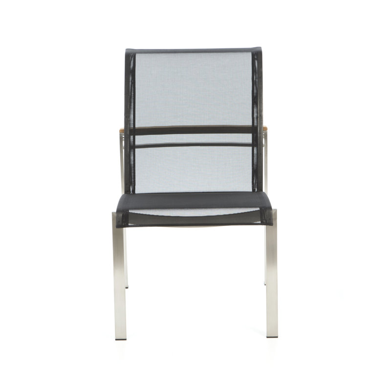 Tivoli Stacking Teak Patio Dining Chair, Black, No