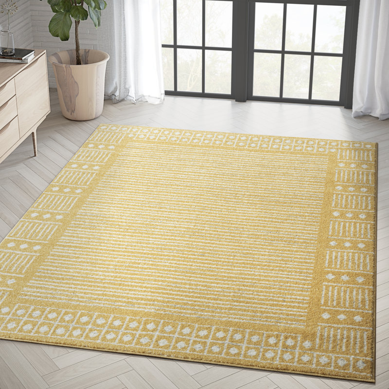 Tapis jaune Tidaholm Carlisia, Rectangle 4 pi x 6 pi