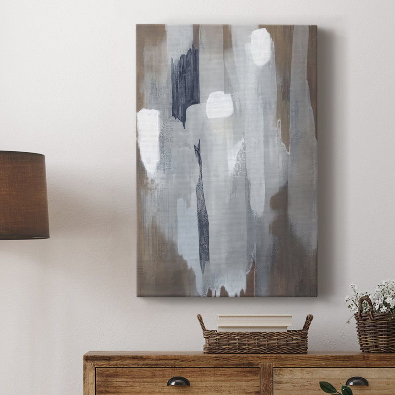 Neige et minéraux II - Cavas enveloppés de galerie, H 18 po x l 12 po
