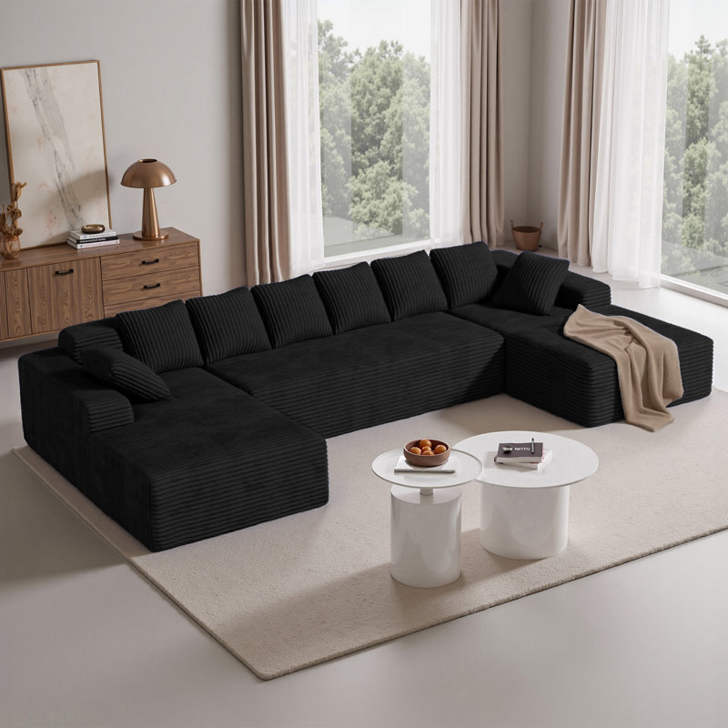 4 Seater Corner Sofa , Black