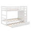 Lit superposé simple au-dessus de simple avec lit gigogne et escalier-135891490