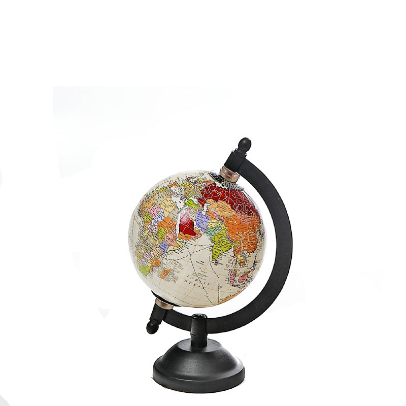 Globe terrestre en plastique / acrylique Ih Casadecor, H 6,5 po x l 4 po x P 4 po, Ivoire