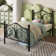 Anterrio Metal Open-Frame Bed with Butterfly Pattern Design Headboard and Footboard