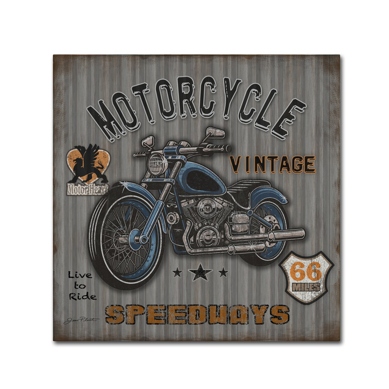 « motocyclette speedway 2 », publicité sur toile tendue, H 18 po x l 18 po