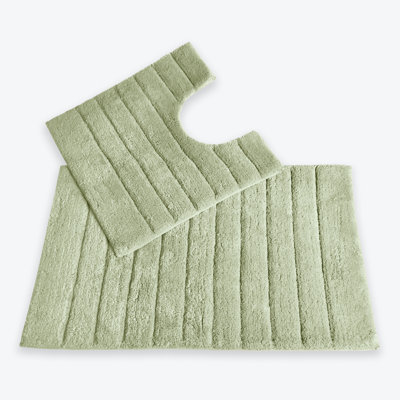Mirianna Linear Ribbed Two Piece Bath Mat Set