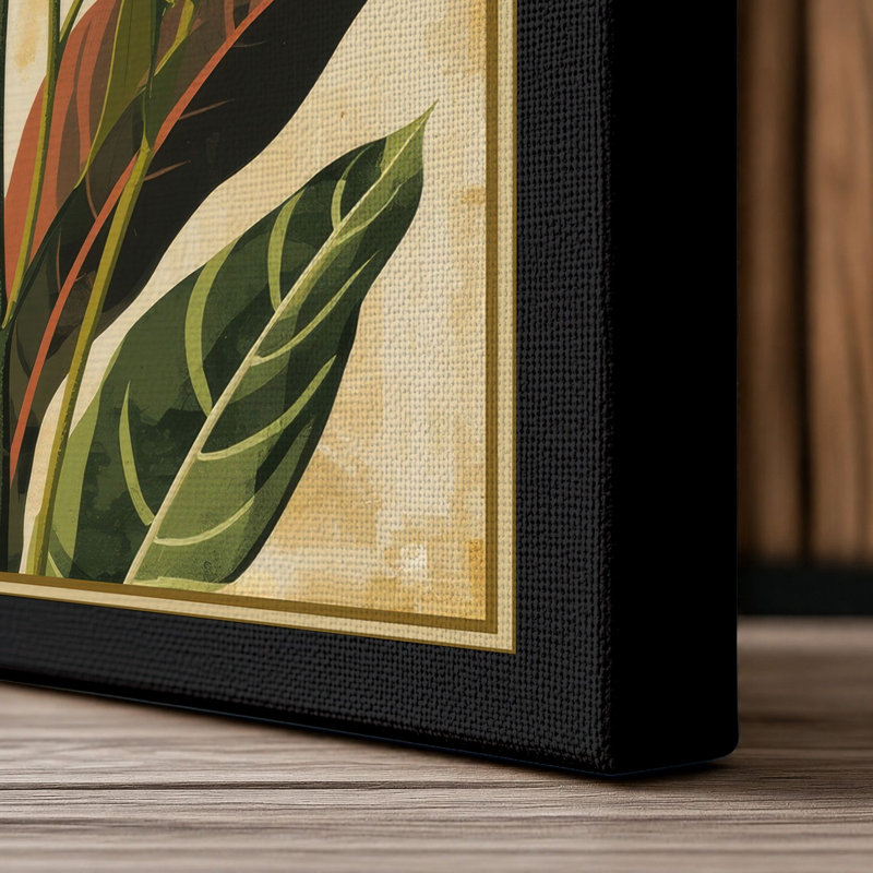 Protea Study Botanical - Wrapped Canvas, 18x12 - 45.7 x 30.5 cm, Black Border