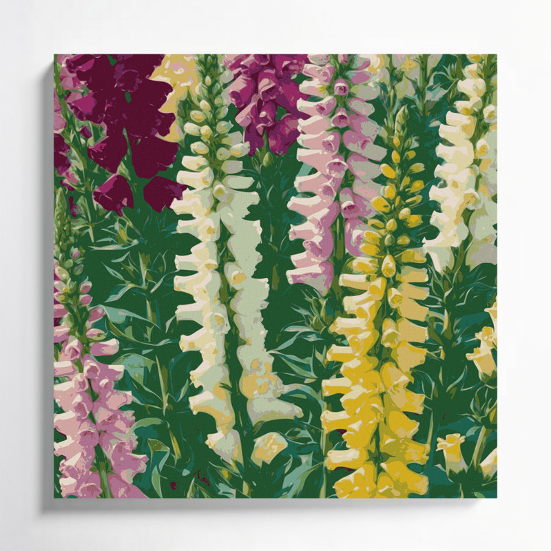 "Watercolor Botanical 25", art mural sur toile verte, H 12 po x l 12 po