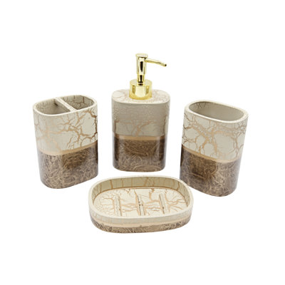 Ensemble d'accessoires de salle de bain 4 pièces Kyla Luxury Modern Home Decor