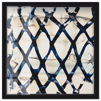 Deep Blue Interlace I Kitchen Decor Shadowbox Print by Art Remedy