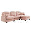 Canapé d'angle rose 3 places, plissé, en mousse épaisse, pour différents espaces. Confortable, en chenille, pour se détendre à la maison.