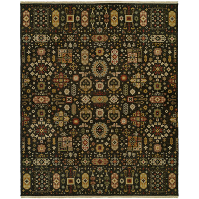 Tapis en laine noué à la main Mathena Midnight