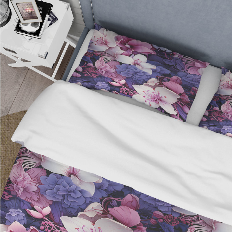 Literie Orchid Twilight, Housse de couette pour très grand lit et 2 très