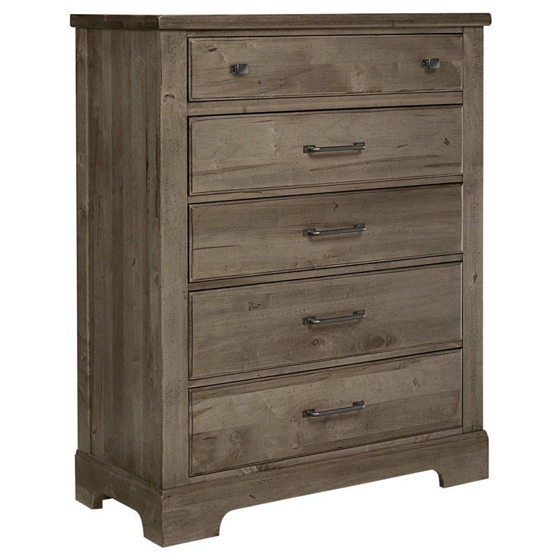 Commode 5 tiroirs Maximilian, Gris pierre