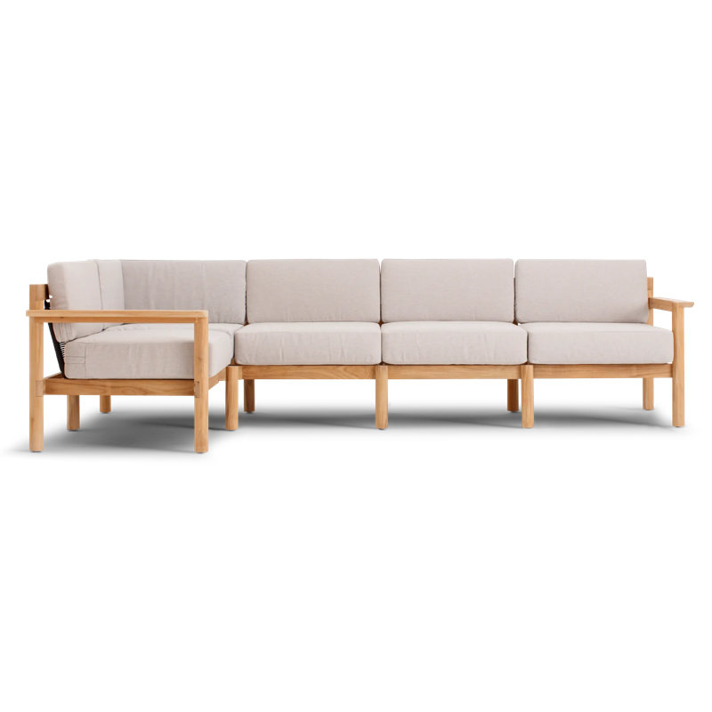 Haven Outdoor 5 - Seat Patio Sectional, Sunbrella Ashe