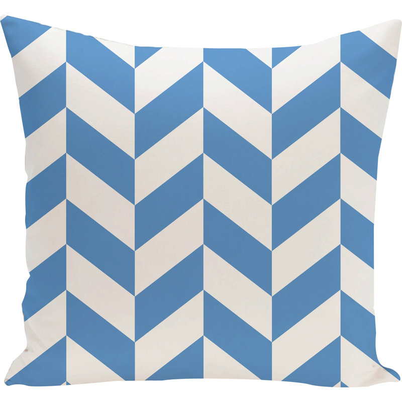 Zigzag Jag Outdoor Pillow Cover & Insert, Brighter Sky, 20" x 20" 