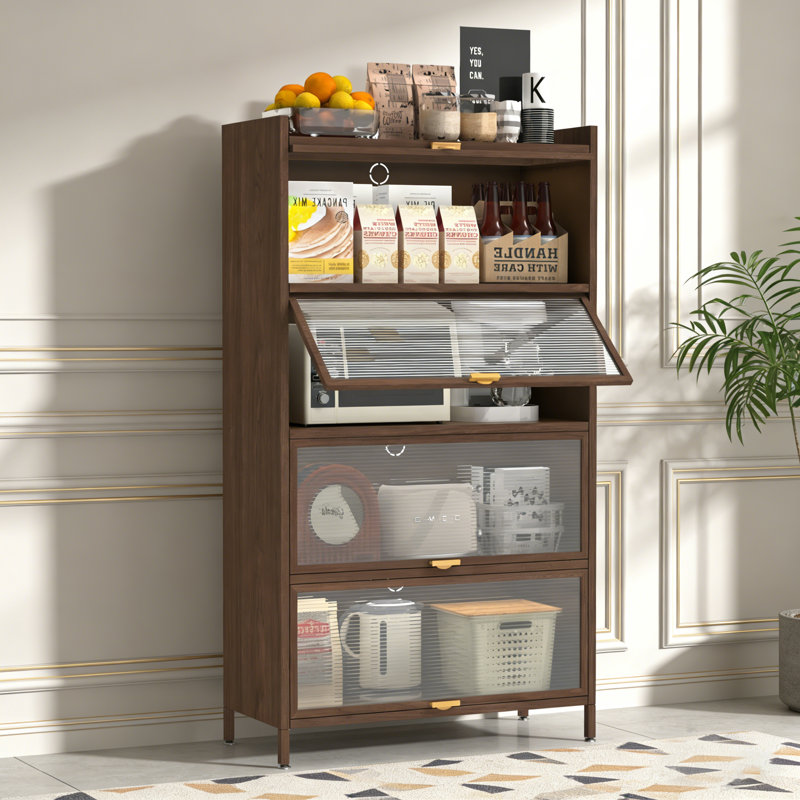 Armoire d'appoint en métal avec portes rabattables et grand espace de rangement