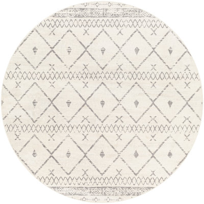Tapis blanc et gris tissé au métier mécanique Herrod