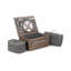 Wicker 2 Person Grey Tweed effect Fitted Picnic Hamper